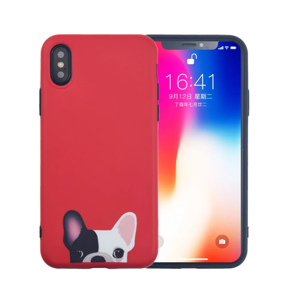 FACEVER милые французские чехлы для телефонов с бульдогом для IPhone X 10 6 6s 7 8 Plus Kawaii Dogs матовый Силиконовый чехол с защитой от отпечатков пальцев