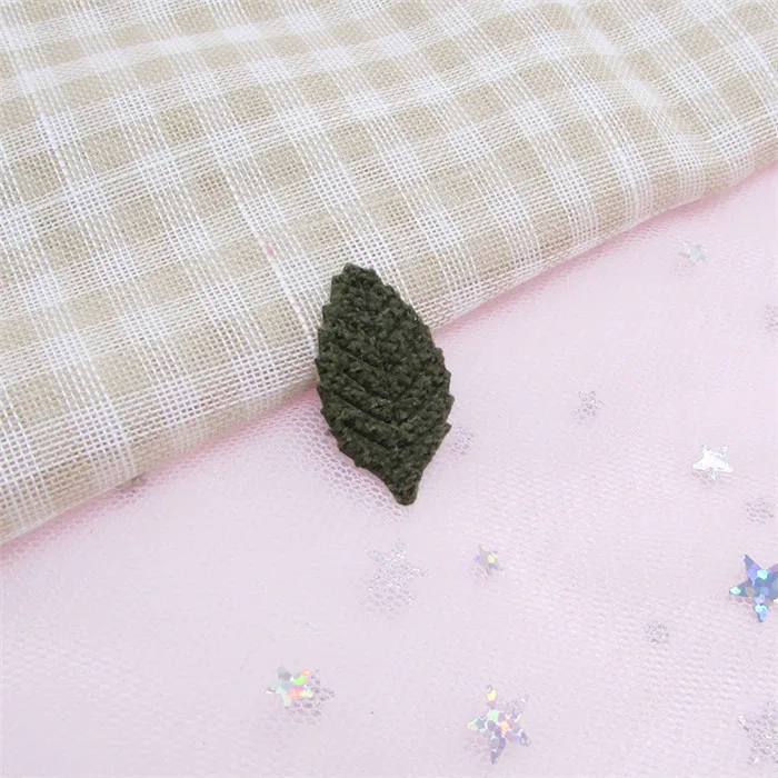 green 80 шт./лот, 2,8*1,6 см, вязанный крючком лист, мягкие Аппликации, аксессуары, искусственные пластыри, сделай сам, рукоделие, заколки для волос, украшение - Цвет: green