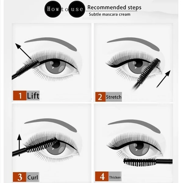 Керлинг черная тушь Водонепроницаемый шелковые волокна объем долгое Удлинение