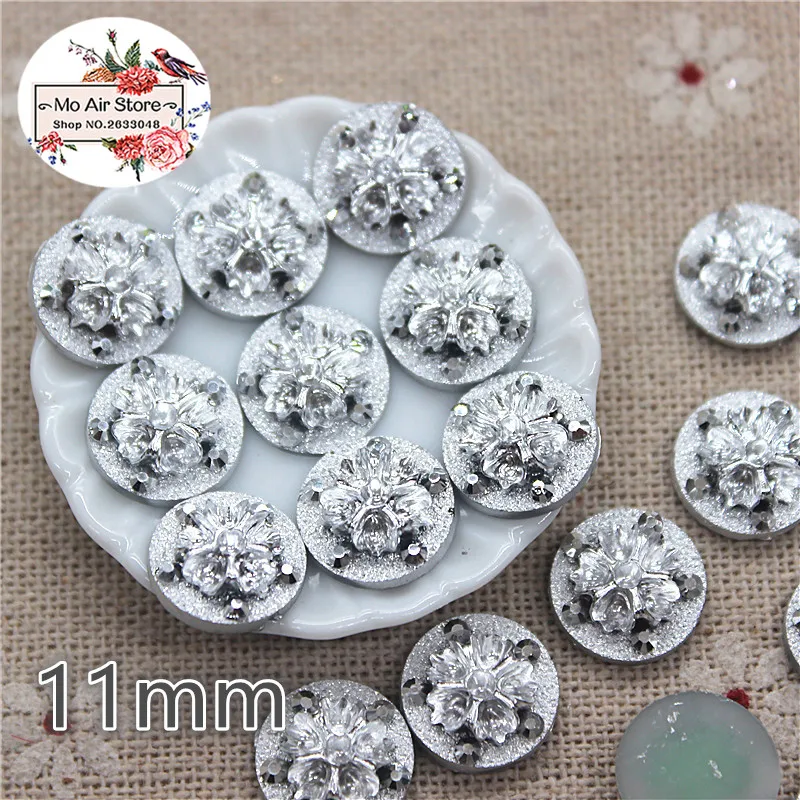 100 шт. серебряные круглые стразы из смолы с плоским основанием | Дом и сад