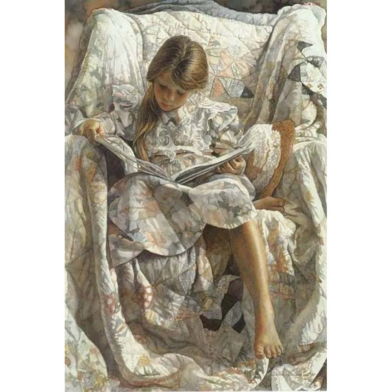 

YIKEE diamond painting A girl reading a Book,5 d diamond painting,3d diamond painting K138