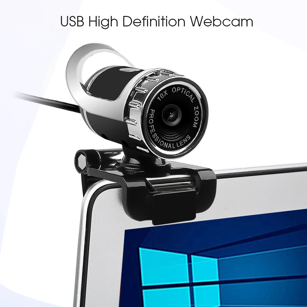 Kebidu USB HD веб камера с микрофоном высокой четкости 360 градусов клип на компьютер Skype