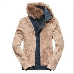 2017 зимний человек clothing мода длинным рукавом turn down воротник мужской джинсовая