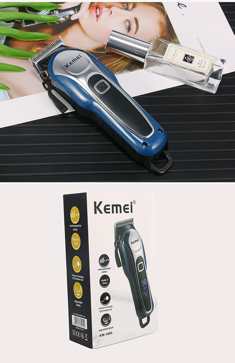 Kemei-1995 машинка для стрижки волос, профессиональный триммер для волос для мужчин, электрический резак для бороды, машинка для стрижки волос, Беспроводная Машинка для стрижки волос