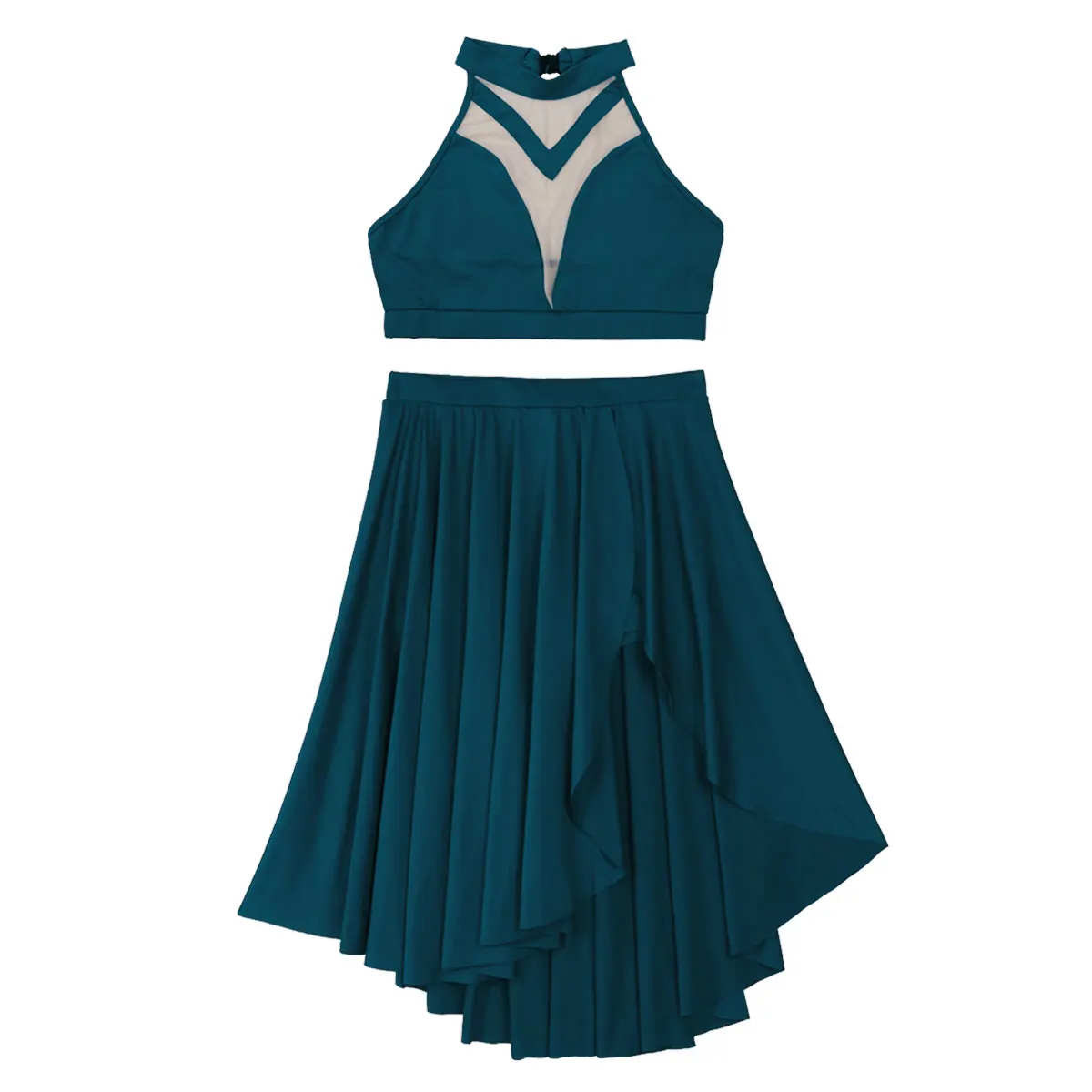 Женское асимметричное танцевальное платье с лирическим принтом балетная