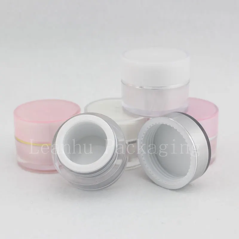 

5g luxury colored empty sample Acrylic cream Jar container 0.17oz Mini Cosmetic Cream Jar bottles with lids,Cosmetics Packaging
