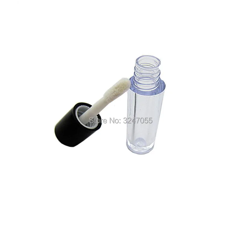 0.8ML 50/100/200pcs Mini DIY Cosmetic Liquid Lipstick Sample Tube Plastic Small Clear Lip Gloss Refillable Bottle with Black Lid | Красота и