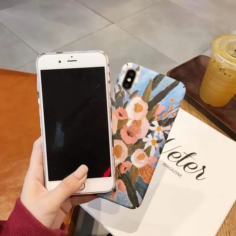 Чехол для iPhone 11 Pro Max XR XS X 7 8 6S Plus чехол-накладка в стиле ретро с цветочным рисунком