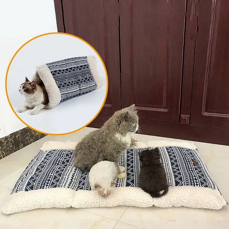 Hoomall хлопковый флисовый коврик для кота собаки кровать питомца туннель кошки