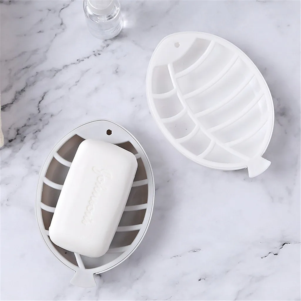 Soap box cute fish-shaped double drain soap rack sponge L0411 | Дом и сад