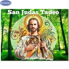 Сан Tadeo алмазов картина камни в форме ромба, круглые, картина из мозаики и бриллиантов Алмазная вышивка лес пейзаж, стены искусства