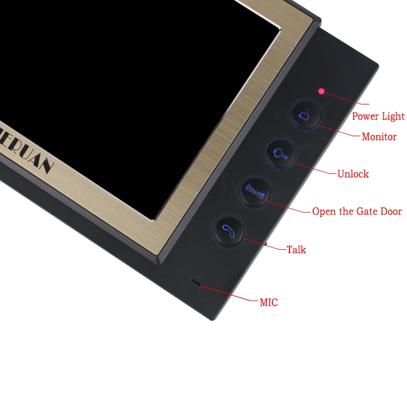 JERUAN Wired 8`` video doorphone Record intercom system kit 3 monitor New RFID waterproof Touch Key password keypad Camera 8G SD |