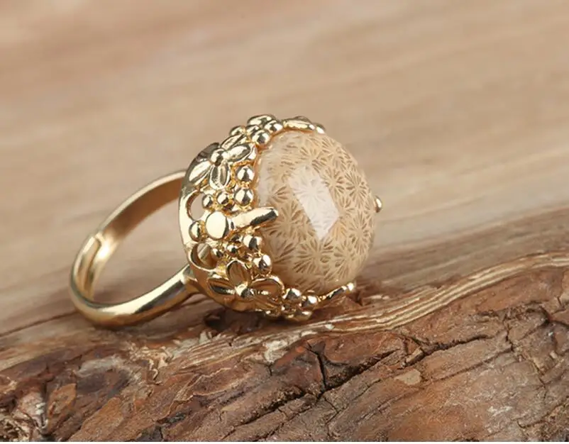 ZCD 2017 731 + чистое кольцо из натурального кораллового камня | Украшения и аксессуары