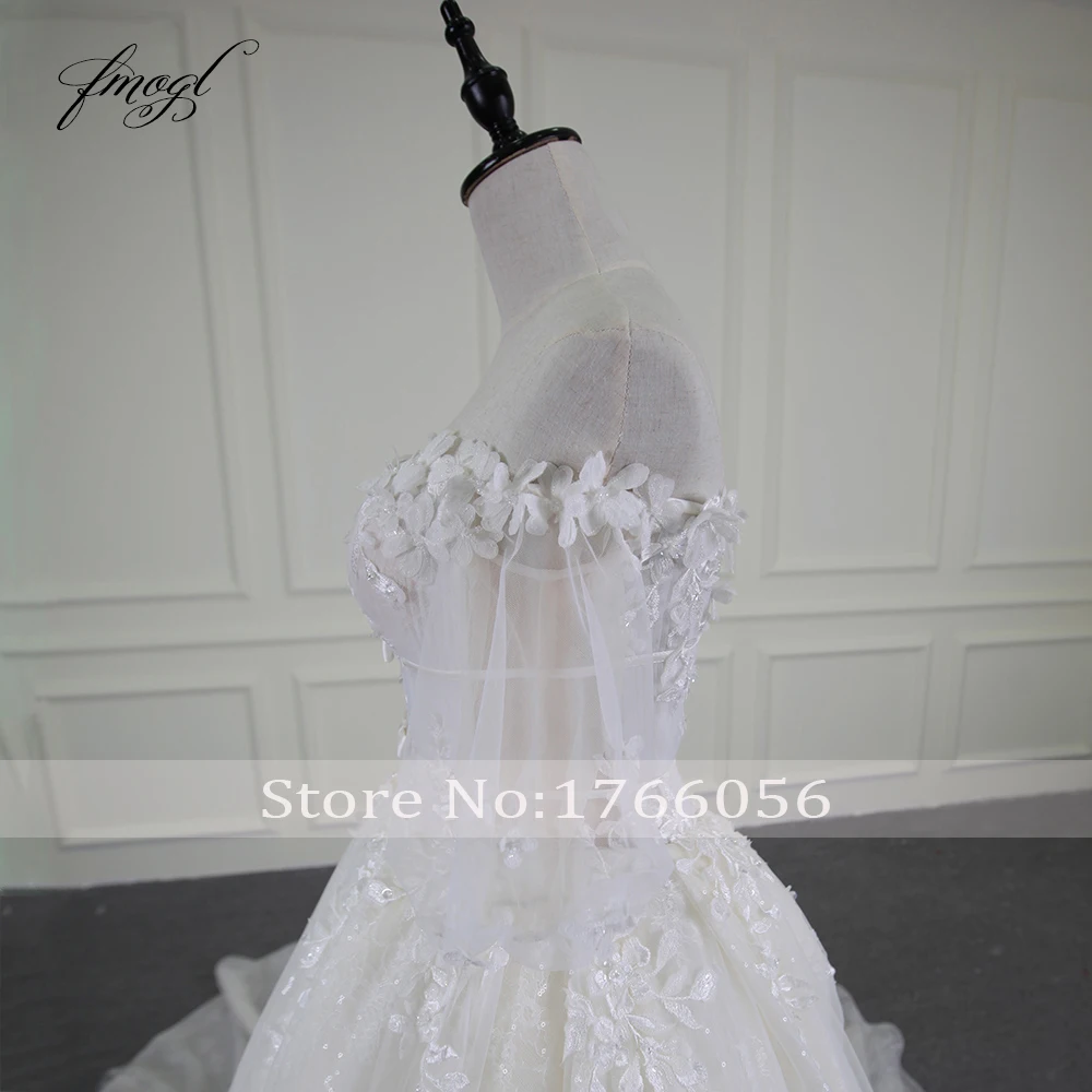 Винтажное свадебное платье Fmogl без бретелек с коротким рукавом и аппликацией из