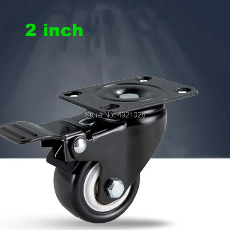 

2 inch PU Casters/wheels With brake, Mute Furniture/Trolleys Wheel,Industrial Hardware， Export quality,High load-bearing