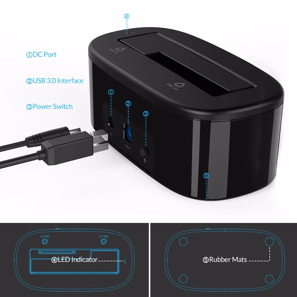 Док станция ORICO 6218US3 для жесткого диска 5 Гбит/с USB 3 0|drive docking|hard drive dockinghdd docking |