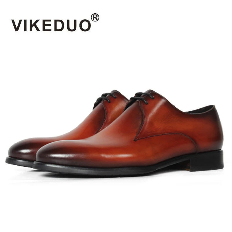 

Vikeduo Handmade Classic Men Snow Shoe Luxury Lace-up Designer Wedding Party Dress Shoe Male Genuine Leather Mens Derby Shoes