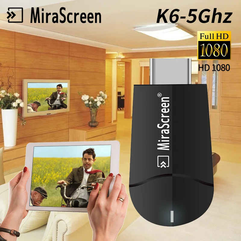 K6 5Ghz беспроводной MiraScreen ТВ ключ Wifi двухдиапазонный WiFi Дисплей приемник 4K 1080P HDMI