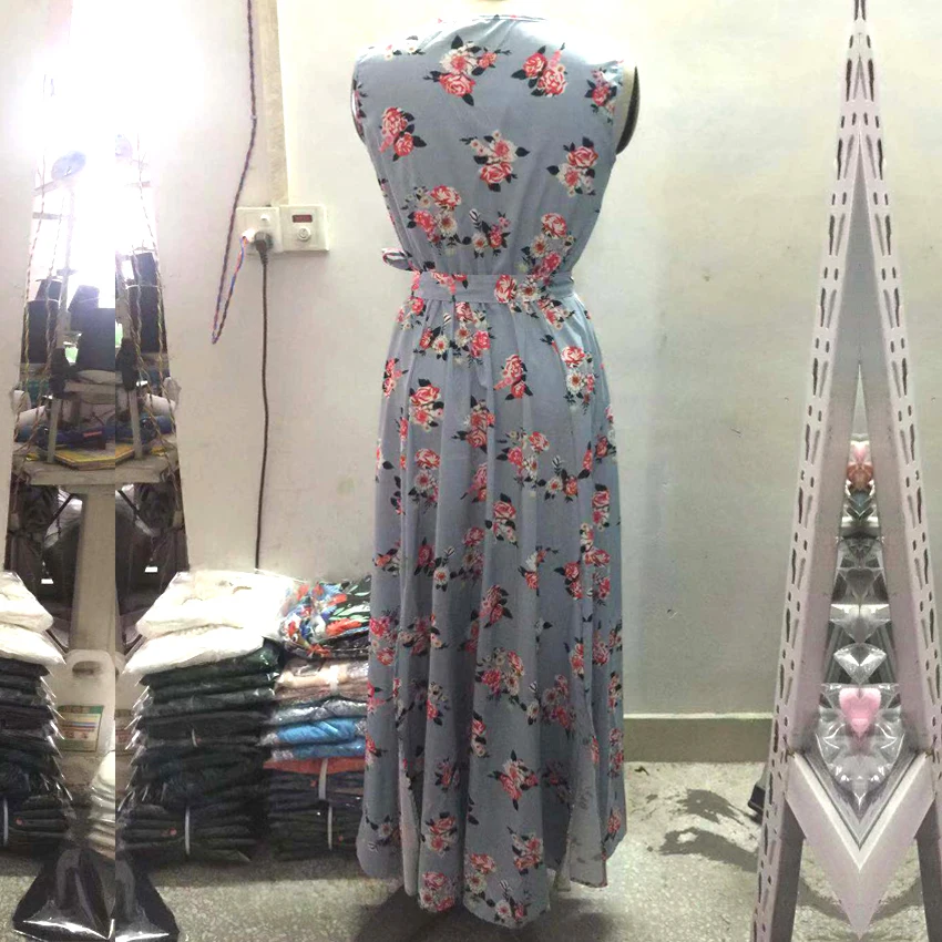 

Summer Autumn Maxi vintage Dress 2021 new Women Floral Print Strap Boho Dress V-Neck Sleeveless Side Split Sexy Long Loose Dress