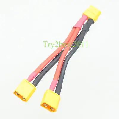 

Female XT60 to 2x Male XT60 Parallel Y Harness High Quality Dual battery Cable