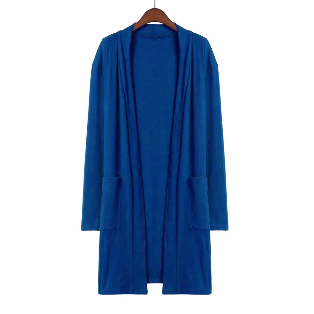 Длинный кардиган Женский вязаный свитер с длинным рукавом размера плюс