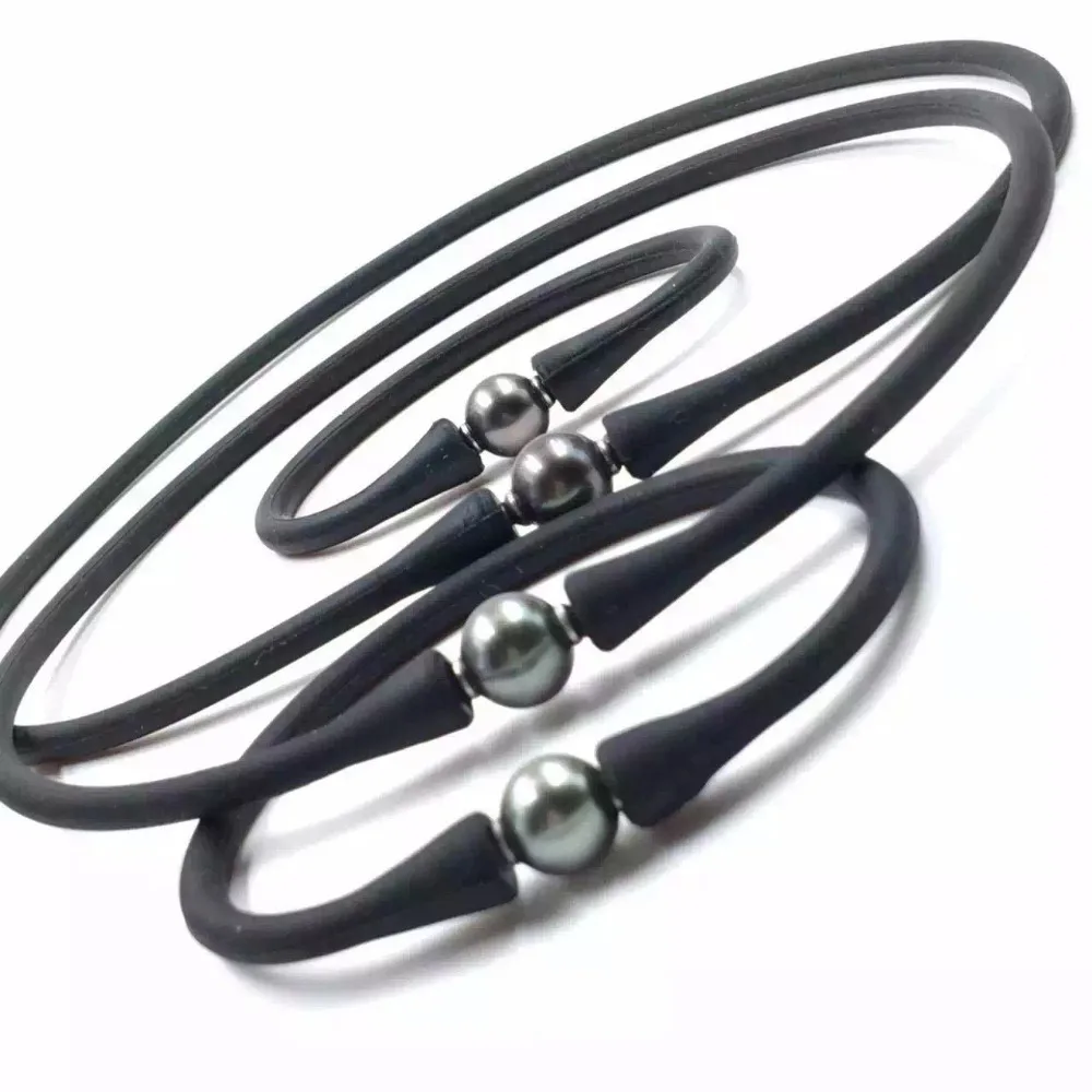 Ожерелье чокер и браслет для влюбленных комплект из корейского силиконового