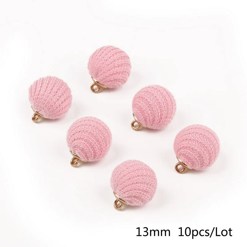 Style 04 34 стиля 10 шт 13 мм круглый шар ткань покрытые Бусы украшение кулон для DIY серьги изготовление браслета ожерелья ювелирных изделий - Цвет: Style 04