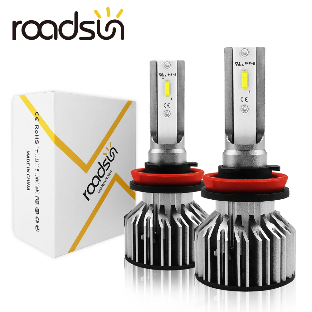 Roadsun светодиодный H4 H7 автомобильный головной светильник Лампа H1 H11 HB2 H8 9005 HB3 HB4 9006 12