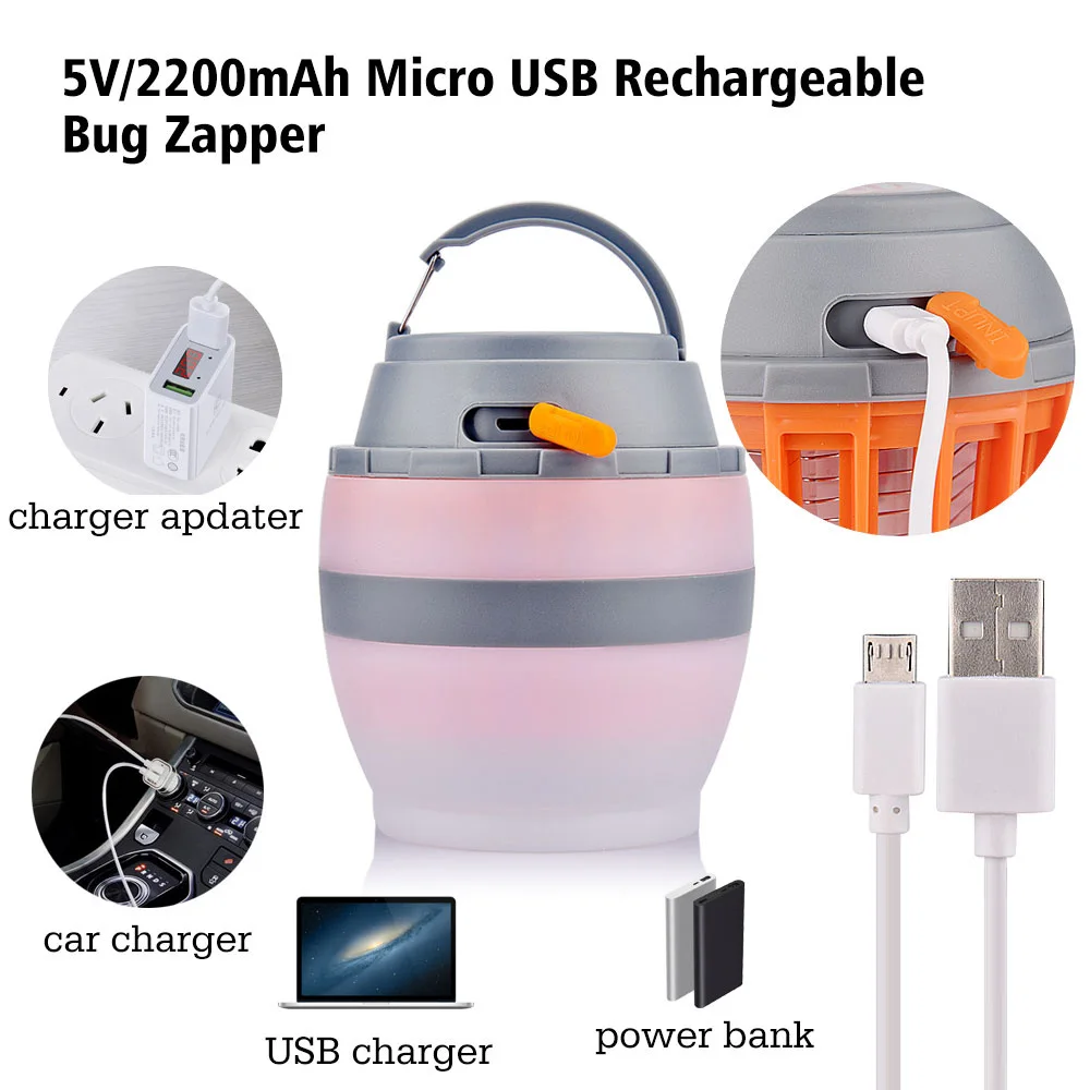 2 в 1 Жук Zapper & кемпинг фонарь USB зарядка светодиодный IPX67 водонепроницаемый