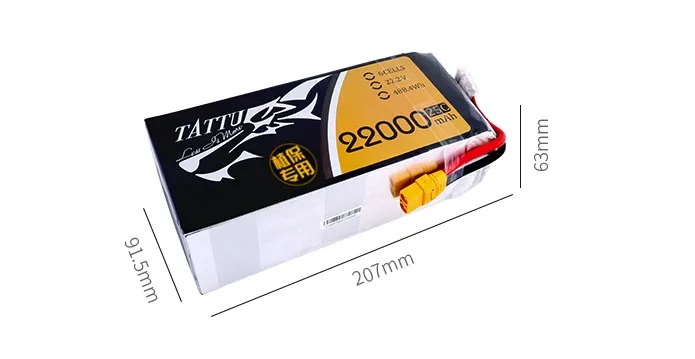 TATTU 22000mAh 22,2 V 6S LiPO аккумулятор 25C для большой нагрузки Multirotor FPV Дрон гексакоптер октокоптер