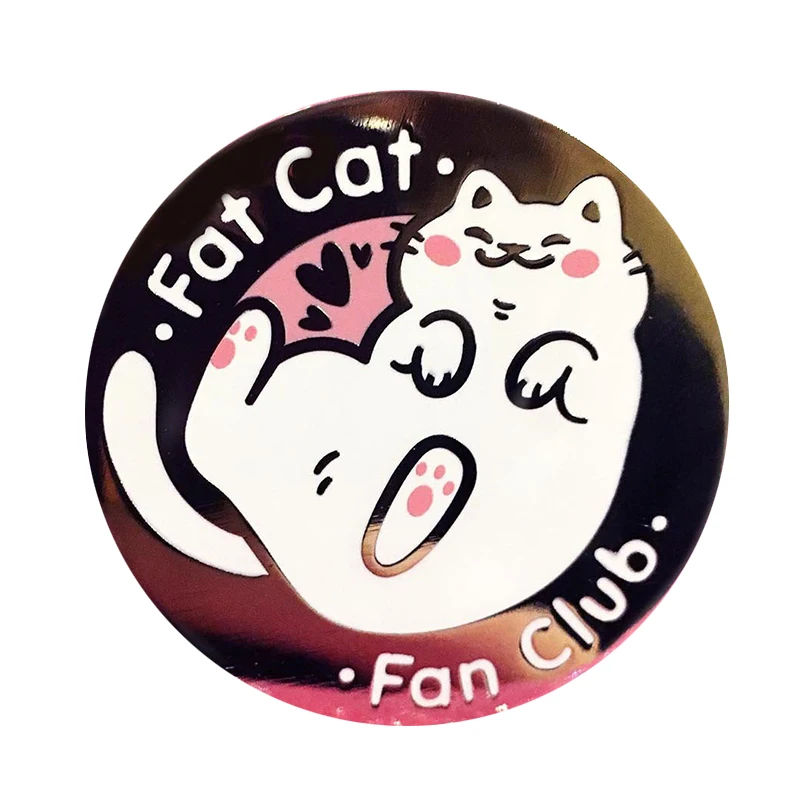 Fat Cat Fan Club твердый эмалированный штифт|Броши| |