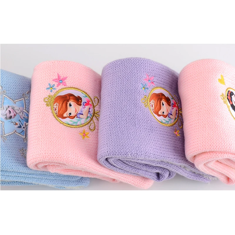 Disney Princess Kids теплый шарф шейный платок для девочек детский зимний женский вязаный