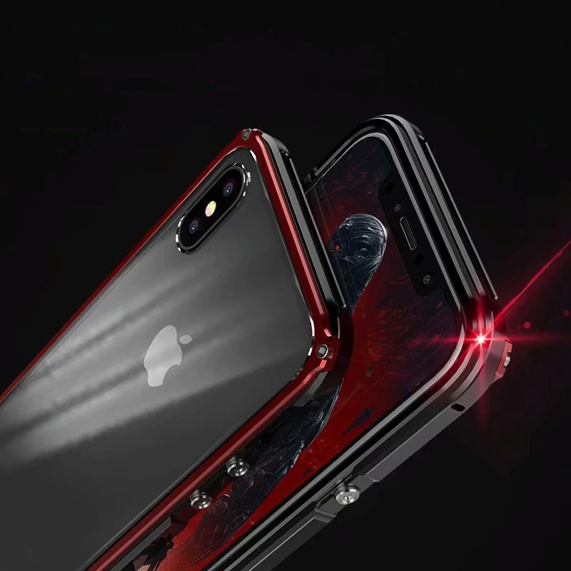 Роскошный Металлический Чехол-бампер для iPhone XS MAX механические алюминиевые