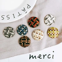 stripe wool stuff goods clip accessories cameo button supplies for jewelry making earring accessories components 20pcs 26mm