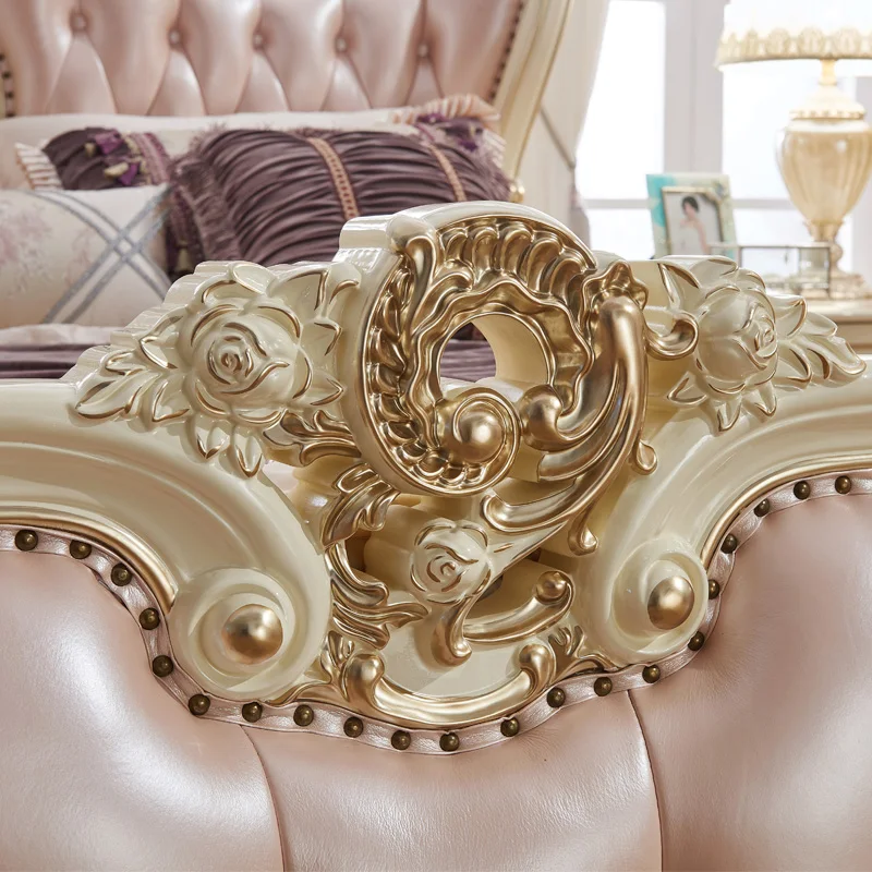 Мебель для спальни античный французский стиль Королевский размер розовая