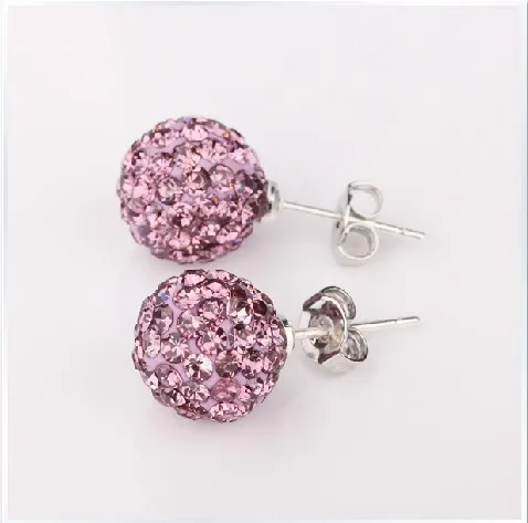 Free shipping wholesale diamond crystal beads styd earrings shamballa stud earrings|beaded circle earrings|beads prayerearring post |