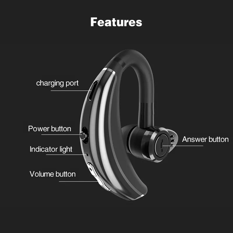 Bluetooth беспроводная мини гарнитура Бизнес Спорт водостойкая музыка набор наушников Hands-free Talk для Android xiaomi IOS Телефон