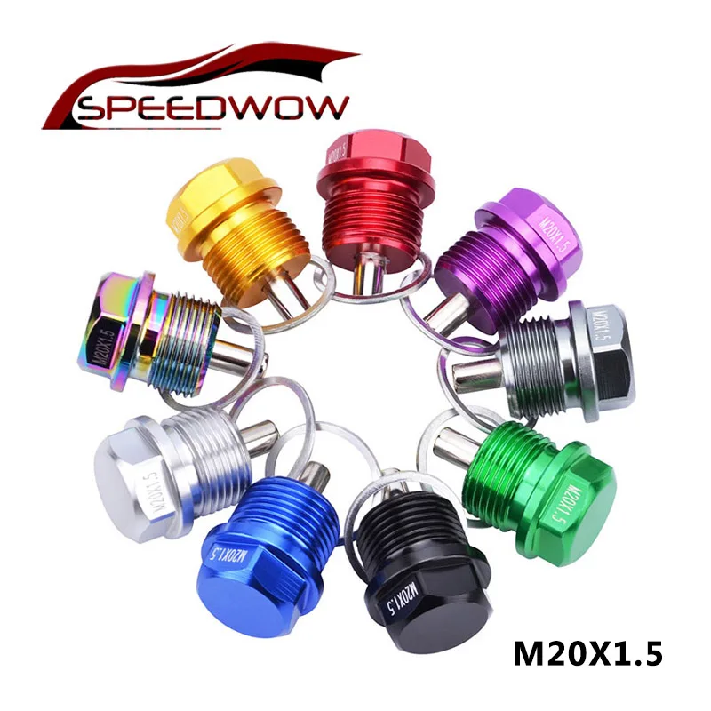 SPEEDWOW Алюминий M20 * 1 5 Магнитный Гайка масляного поддона для слива масла Резьбовая