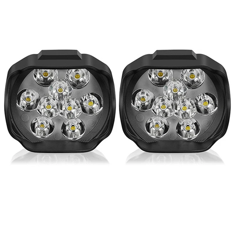 2pc Мотоциклетный головной светильник 9 светодиодный 15 Вт DC12V супер яркий противотуманный белый рабочий светильник внутренний привод для мотоциклов, электровелосипедов - Цвет: 2pc