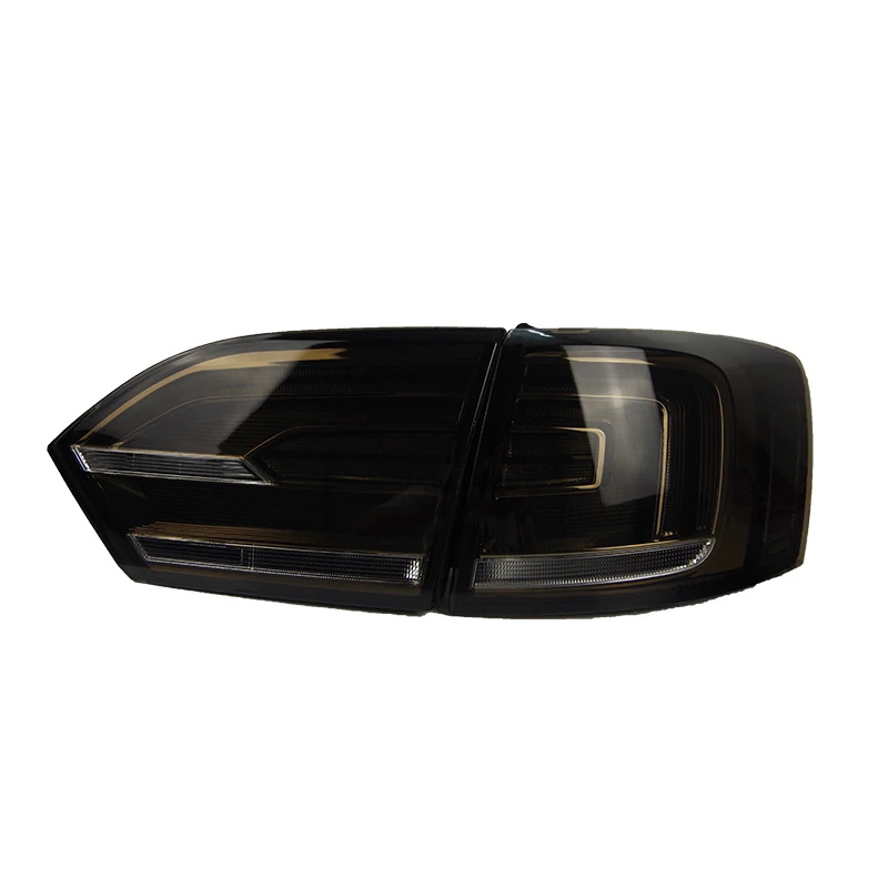 Smoke Halogen Signal Стайлинга автомобилей светодиодные лампы для хвоста Jetta задние фонари 2011- Jetta Mk6 LED фонарь DRL динамический отложным воротником сигнальный светодиод Обратный заднего Туман - Цвет: Smoke Halogen Signal