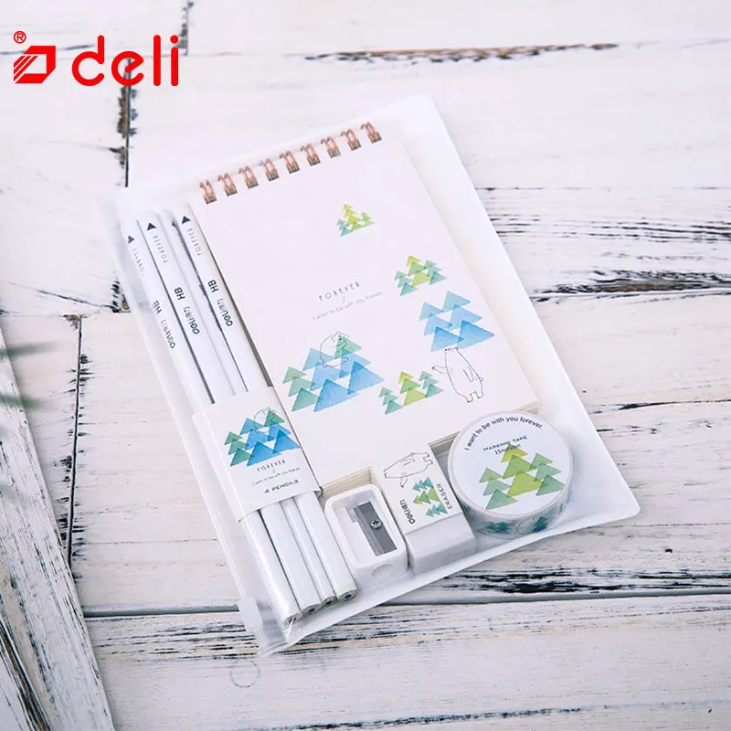 Deli 5 шт./компл. набор канцелярских принадлежностей для студентов подарки письма