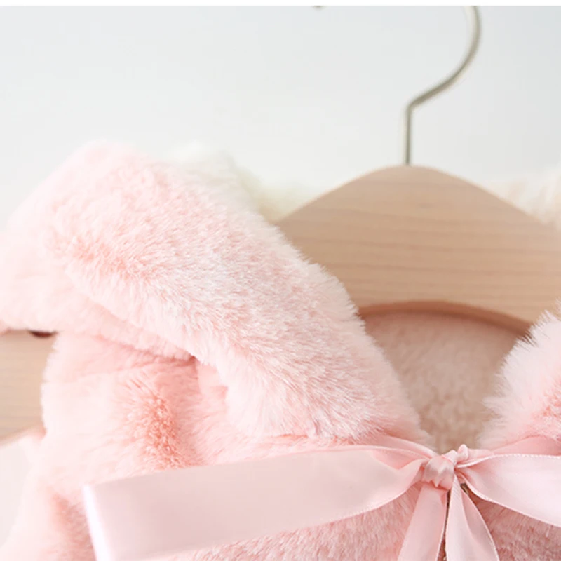Baby girl clothes winter cartoon rabbit baby vest sleeveless hoodie coats 1-2years girls coat |