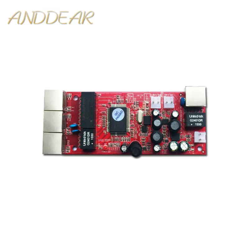 OEM/ODM 10/100/1000 Мбит/с 4 порта PCBA Ethernet коммутатор PCB/сетевой Модуль poe ethernet|Сетевые