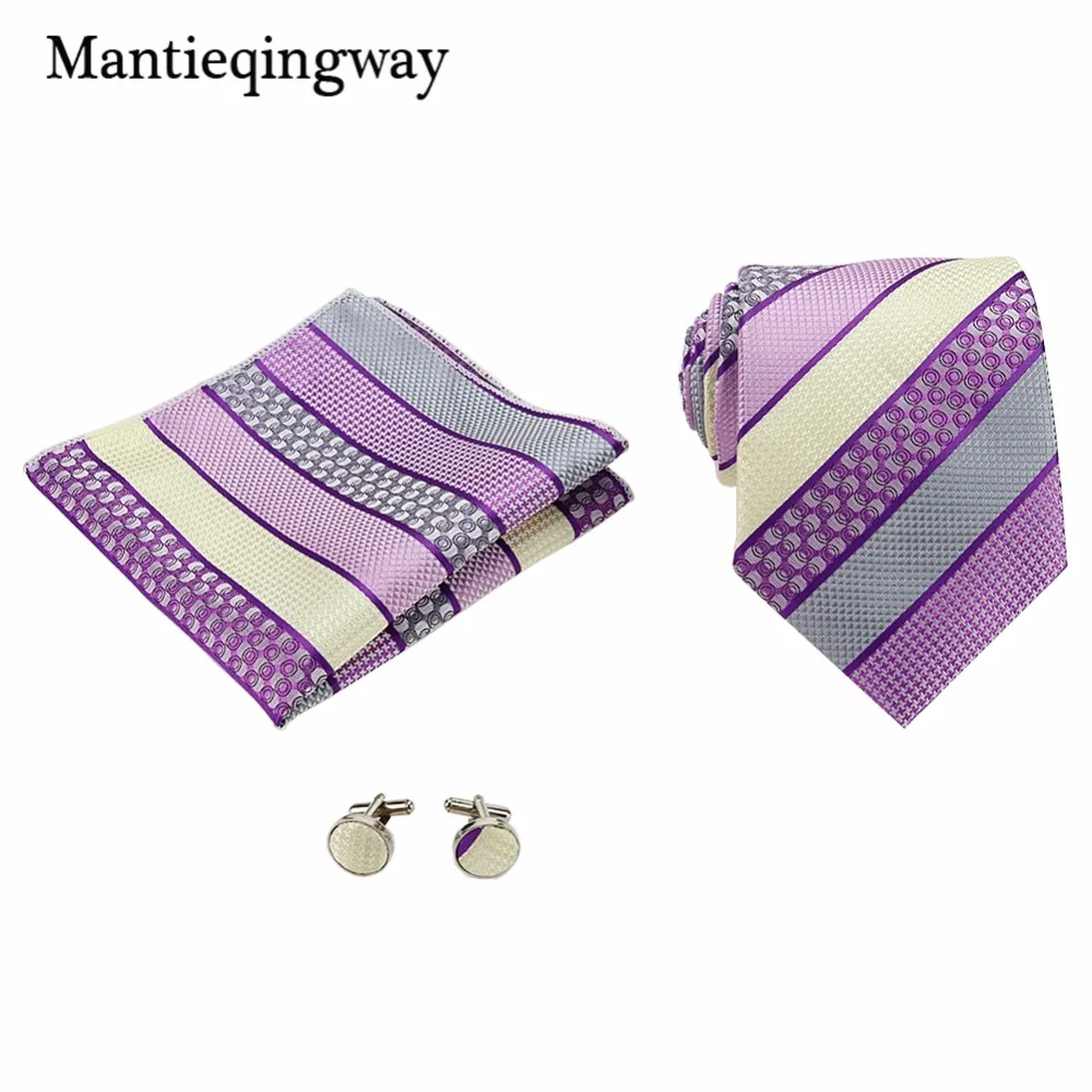 Mantieqingway 20 цветов галстук Hanky запонки наборы для мужчин полиэстер Пейсли Цветочные шеи галстук мужской, карманный, квадратный платок