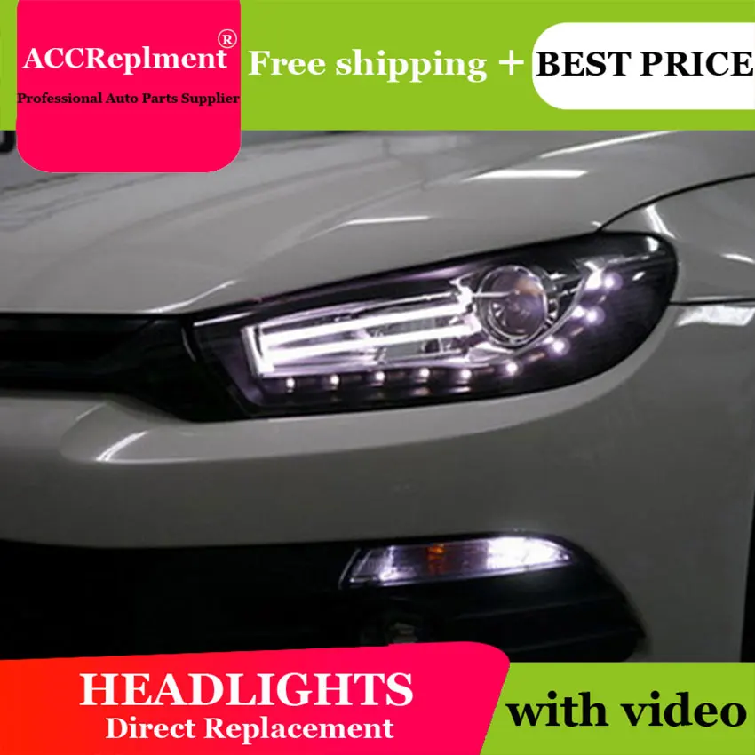 Автомобильный Стайлинг для Новое поступление Volkswagen Scirocco светодиодный фары DRL Объектив Двойной Луч H7 спрятал bi Xenon объектива
