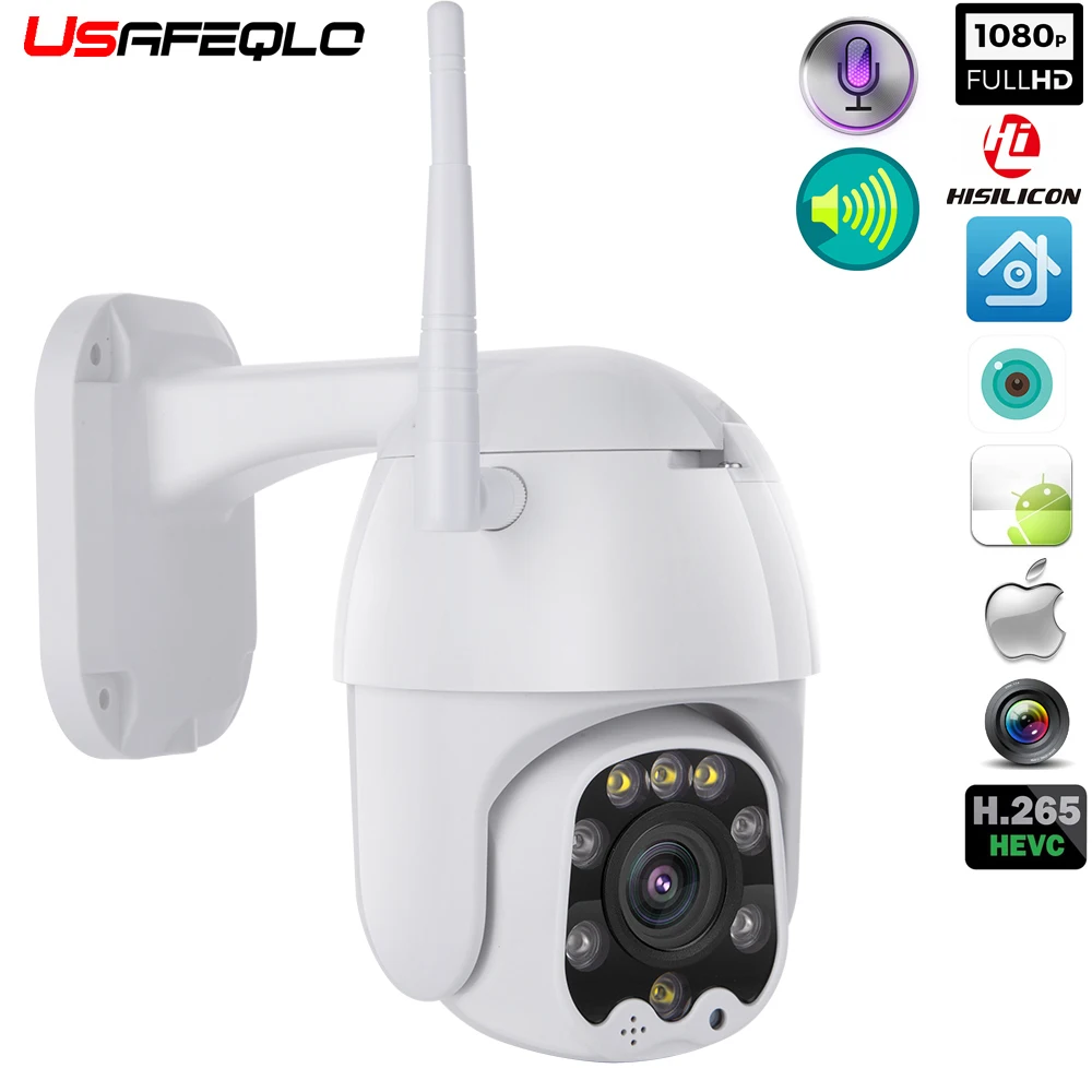 Наружная скоростная купольная IP камера 1080P PTZ беспроводная Wi Fi безопасности с