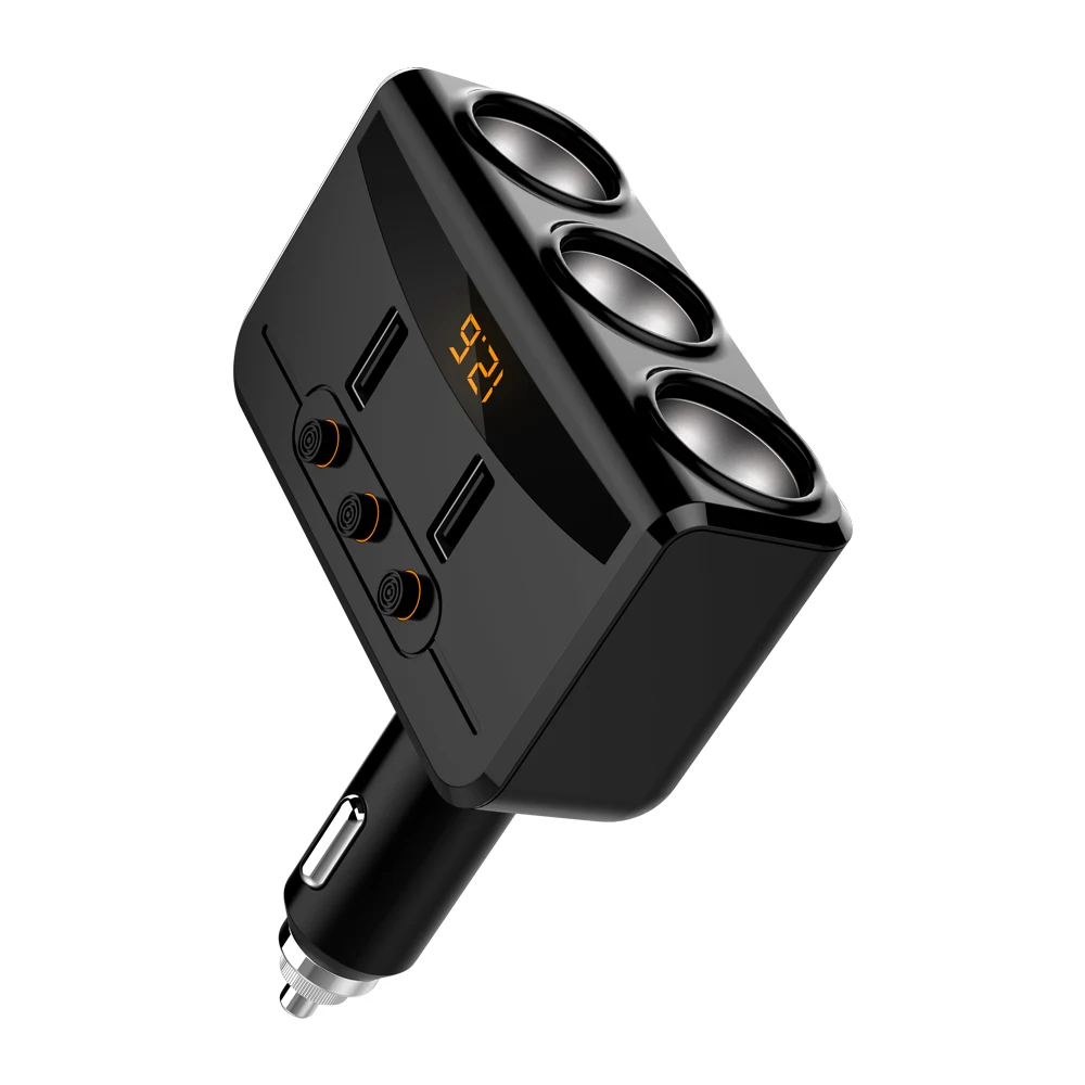LCAV Dual USB Charger 12V Cigarette Lighter three Sockets Voltage Monitor Smart | Автомобили и мотоциклы