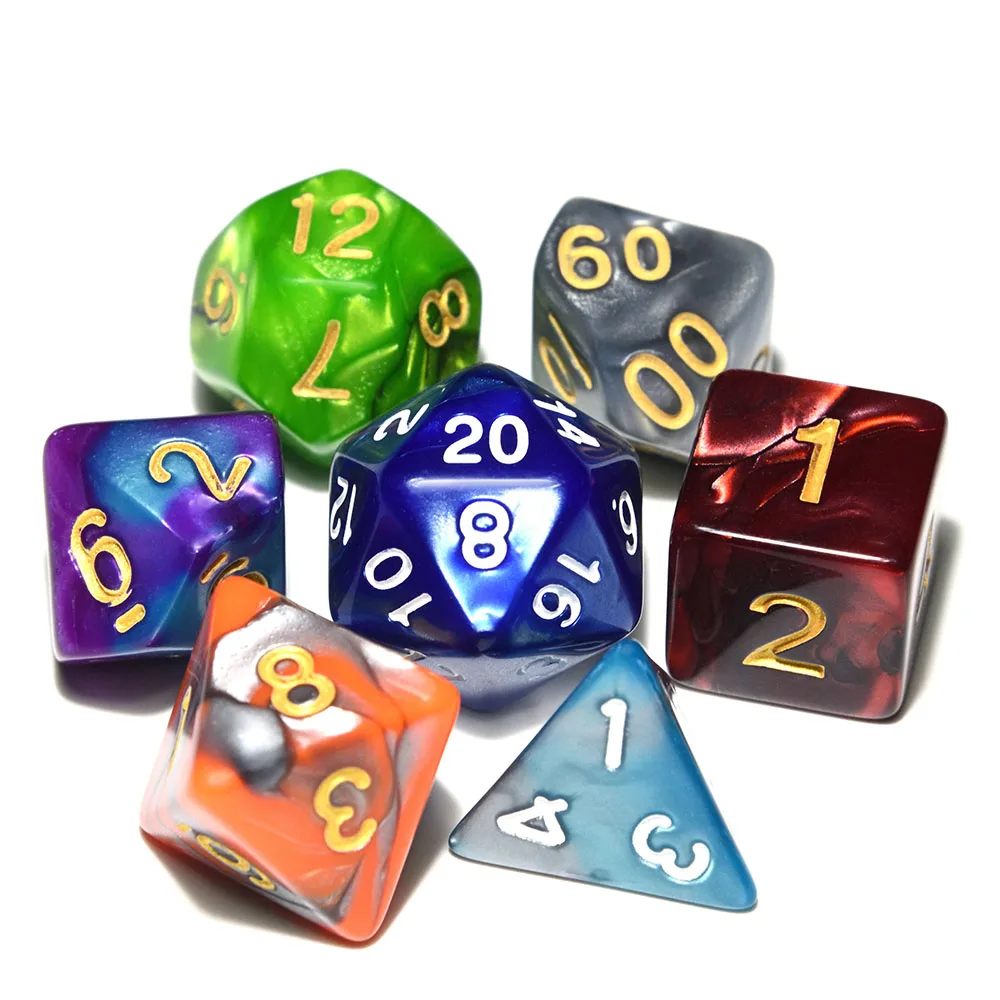 88 MultiColor Многогранные DnD смешанные цвета кости 7 шт./компл. для ролевой игры «Подземелья и Драконы настольные игры D4, D6, D8, D10, D%, D12, D20 - Цвет: 88 MultiColor