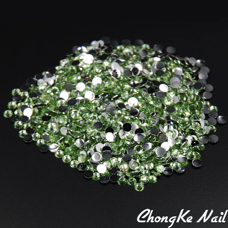 5 размеров перидот/светло зеленый цвет 3D дизайн ногтей бриллианты Блестящие