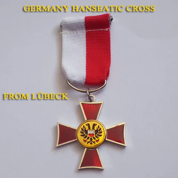 XDT0011 Ганзейский крест, набор медалей Deutschland Hanseatenkreuz, награжденный Bremen, Гамбургом и Lubeck Hanseatic WWI - Цвет: XDM0030 Lubeck